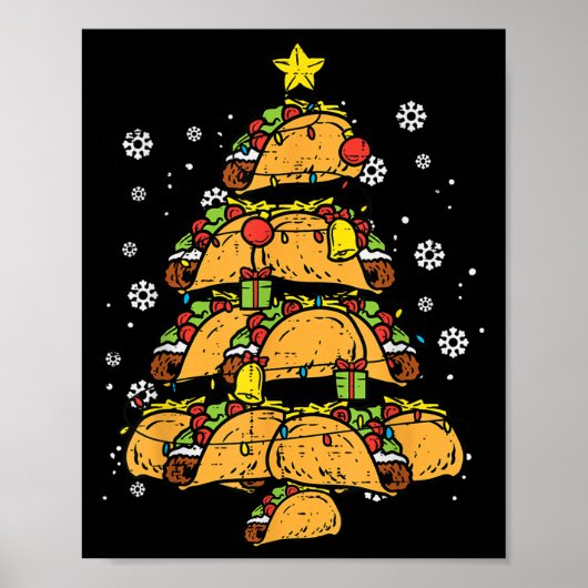 Poster Arbre de Noël Taco Xmas Nourriture Mexicaine (Devant)