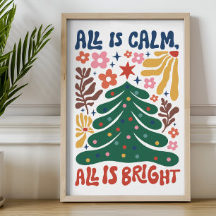 Poster Arbre De Noël Tout Est Calme Tout Est Lumineux Mod