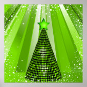 Poster Arbre de Noël vert moderne avec étoile (Devant)