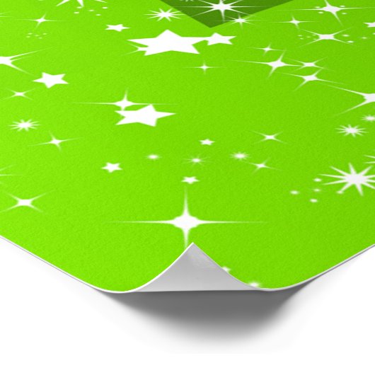 Poster Arbre de Noël vert moderne avec étoile (Coin)