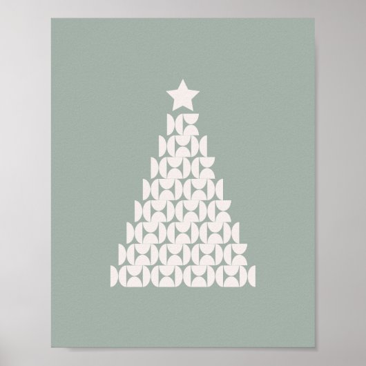 Poster Arbre de Noël vert Sage (Devant)
