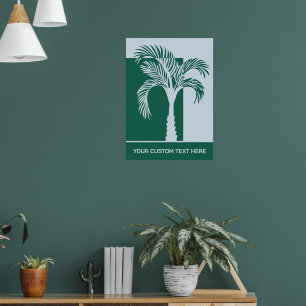 Poster Arbre de palmes Tropical Texte Personnalisé