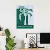 Poster Arbre de palmes Tropical Texte Personnalisé (Bureau à domicile)