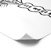 Poster Arbre de palmier Ligne main dessinée Art noir blan (Coin)