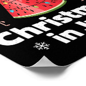 Poster Arbre de pastèque Noël en juillet Flamingo drôle X (Coin)