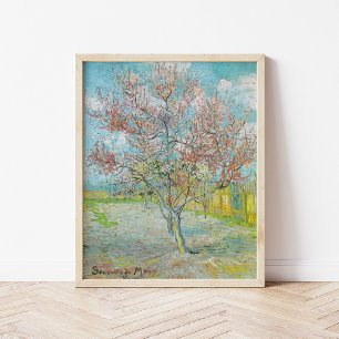 Poster Arbre de pêche à fleurs Vincent van Gogh