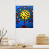 POSTER ARBRE DE PEINTURE DE VIE (Cuisine)