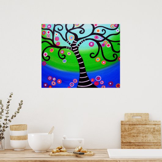 POSTER ARBRE DE PEINTURE DE VIE (Cuisine)