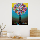 POSTER ARBRE DE PEINTURE DE VIE (Cuisine)