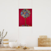 POSTER ARBRE DE PEINTURE DE VIE (Cuisine)