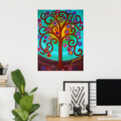 POSTER ARBRE DE PEINTURE DE VIE (Bureau à domicile)