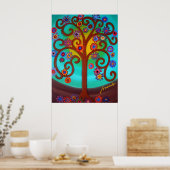 POSTER ARBRE DE PEINTURE DE VIE (Cuisine)