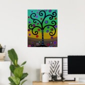 POSTER ARBRE DE PEINTURE DE VIE (Bureau à domicile)
