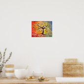 Poster Arbre de peinture Rainbow Fine Art de la vie (Cuisine)