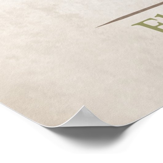 Poster Arbre de signature mariage - Rustique (Coin)