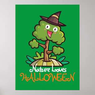 Poster Arbre de sorcières Halloween personnalisable