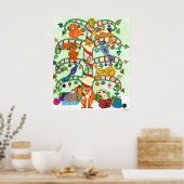 Poster Arbre de Vacances Art populaire (Cuisine)