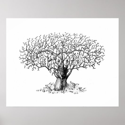 Poster Arbre de vie - animaux (Devant)