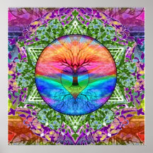 Arbre de vie apaisant dans les couleurs arc-en-cie