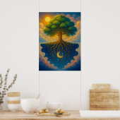 Poster Arbre de vie avec Imaginaire de soleil et de lune (Cuisine)