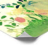 Poster Arbre de vie avec oiseaux et fleurs (Coin)