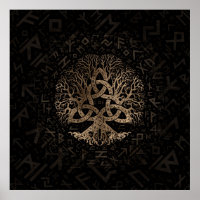 Arbre de vie avec Triquetra sur le motif Futhark