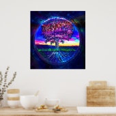Poster Arbre de vie bleu foncé (Cuisine)