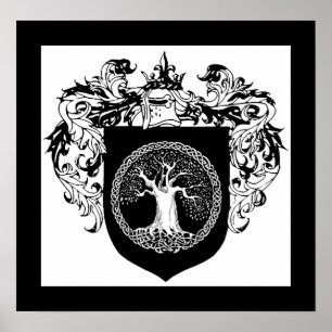 Poster Arbre de vie Bouclier d'armoiries