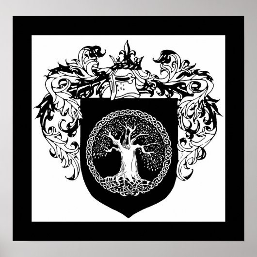 Poster Arbre de vie Bouclier d'armoiries (Devant)