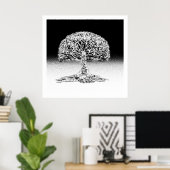 Poster Arbre de vie Corail Reef noir et blanc (Bureau à domicile)