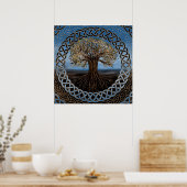 Poster Arbre de vie - Dessin de Yggdrasil (Cuisine)