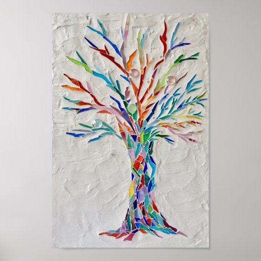 Poster Arbre de vie en mosaïque (Devant)