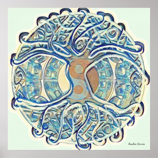 Poster Arbre de vie et Yin Yang 1-Poster (Devant)