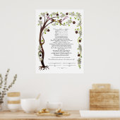 Poster Arbre de vie ketubah avec grenades (v) (Cuisine)