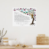 Poster Arbre de vie ketubah avec une citation hébraïque - (Cuisine)