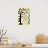 Poster Arbre de vie Ketubah & grenades, portrait-hi (Cuisine)