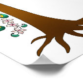 Poster Arbre de vie Ktubah, design surround, blanc (Coin)