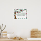 Poster Arbre de vie Ktubah, design surround, blanc (Cuisine)