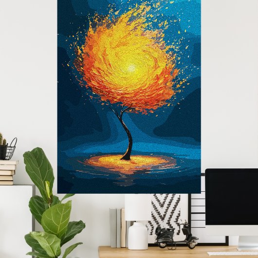 Poster Arbre de vie | OEuvre murale Abstraite (Bureau à domicile)