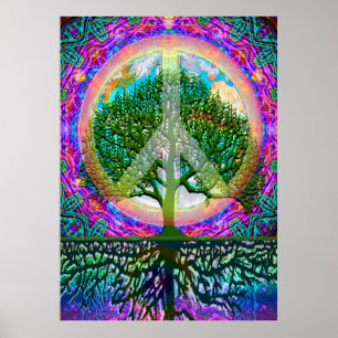 Poster Arbre de vie Paix mondiale