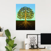 Poster Arbre de vie Plaisirs simples de la vie (Bureau à domicile)