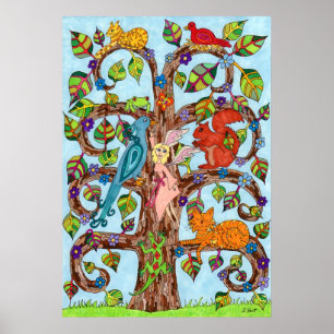 Poster Arbre de vie printanière