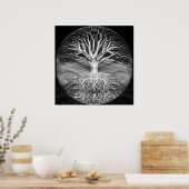 Poster Arbre de vie sérénité noir et blanc (Cuisine)