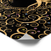 Poster Arbre de vie Spirale dorée et pierres précieuses (Coin)