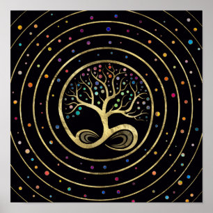 Poster Arbre de vie - Spirale infini