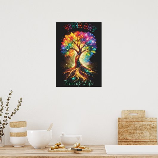 Poster Arbre de vie Vivid Art – Conception Nature (Cuisine)