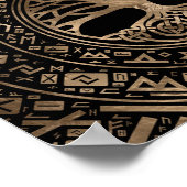 Poster Arbre de vie - Yggdrasil Runic Motif (Coin)