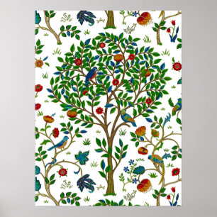 Poster Arbre de William Morris de motif de la vie, vert