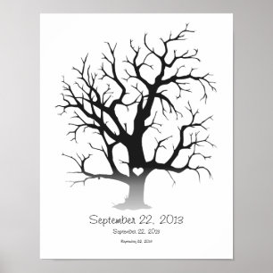 Poster Arbre d'empreintes digitales 11 pouces x 14 pouces