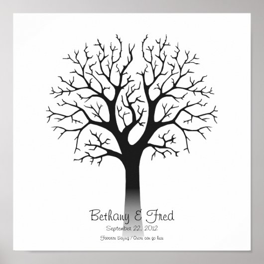 Poster Arbre d'empreintes digitales 12"x12" (Devant)